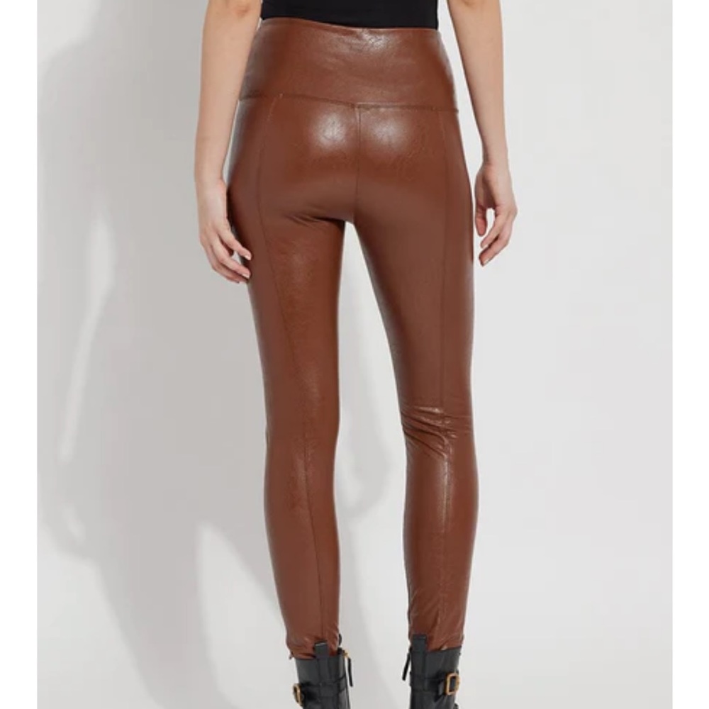 Brown faux leather pants- never worn